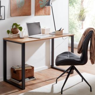 KADIMA DESIGN Eiche-Schreibtisch mit robusten Metallbeinen - Vielseitig einsetzbar, stabil und modern - Ideal für Zuhause und Büro.