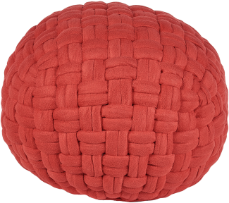 Pouf Samtstoff rot rund 45 x 35 cm HOPA