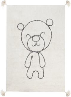 Baumwollteppich Teddybär Motiv 140 x 200 cm Beige ZORAKAN