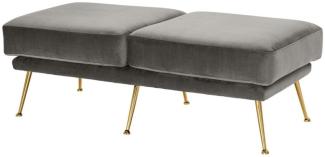 Casa Padrino Luxus Sitzbank Grau / Messingfarben 125 x 58 x H. 45 cm - Designermöbel