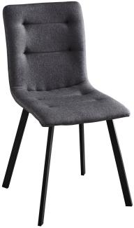 2er Set Stühle 55,5 x 47 x 84,5 cm Stoff und Stahl Dunkelgrau