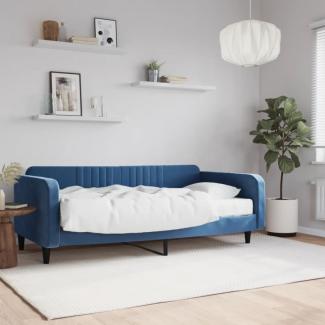 Tagesbett mit Matratze Blau 100x200 cm Samt