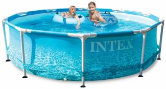 Intex 'Beachside Ø 305 x 76 cm' Frame Swimming Pool Set, blau, inkl. Kartuschenfilteranlage