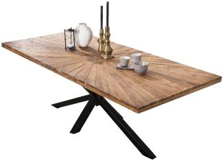 TABLES&Co Tisch 220x100 Teak Natur Metall Schwarz