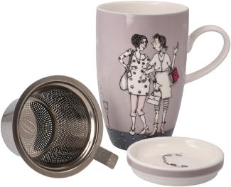 Goebel Teetasse mit Deckel und Sieb Barbara Freundlieb - Ziemlich beste Freundinnen, Becher, Fine Bone China, Bunt, 450 ml, 27001241