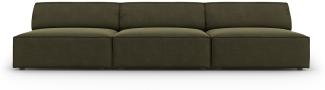 Micadoni 3-Sitzer Samtstoff Sofa Jodie | Bezug Green | Beinfarbe Black Plastic