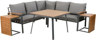 greemotion Lounge-Set Sofia, 4-teiliges Aluminium Gartenmöbel Ecksofa-Set mit Tischen