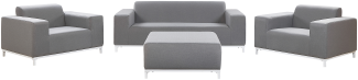 Lounge Set Polsterbezug grau weißes Gestell 5-Sitzer ROVIGO