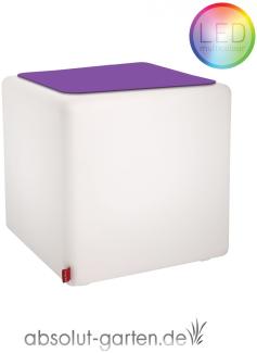 Beistelltisch Cube Outdoor LED Akku (Sitzkissen - violett)