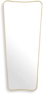 Casa Padrino Luxus Wandspiegel Messing 67,5 x 3,5 x H. 159 cm - Rechteckiger Spiegel - Wohnzimmer Spiegel - Schlafzimmer Spiegel - Garderoben Spiegel - Luxus Möbel - Luxus Interior
