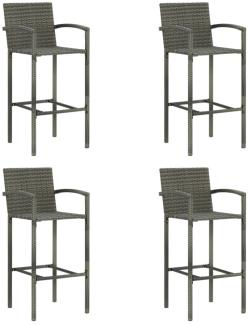 Barhocker 4 Stk. Grau Poly Rattan