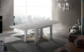 Dmora Esstisch mit Buchöffnung, Made in Italy, Küchenzusatzkonsole, Ausziehbarer Tisch, cm 90x90h75, Farbe Aschgrau