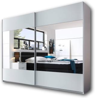 Schwebetürenschrank PENTA 5 Kleiderschrank Schrank Schlafzimmer Weiß mit Spiegel