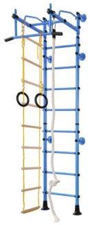 NiroSport Sprossenwand Kletterwand M2 Turnwand Made in Germany Kinderzimmer indoor Holzsprossen Blau Raumhöhe 220 - 270 cm