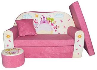 FORTISLINE 'Pink Castle' Kindersofa mit Hocker