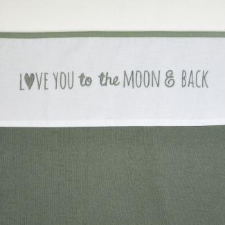 Meyco Bettlaken Love You To The Moon & Back Forest Green Grün