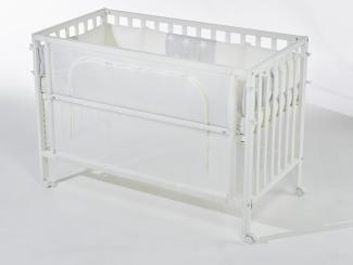Roba Room Bed safe asleep 60x120 cm weiß, inkl. Ausstattung 'Sterne grau'