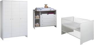 Schardt 'Eco Stripe' 3-tlg. Babyzimmer-Set Kinderbett, Wickelkommode und Schrank 3-türig