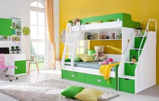 Jugendbett Schreibtisch Schrank Grün NEU Jugendzimmer Kinderzimmer komplett Set