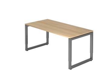 'RS16' Schreibtisch O-Fuß eckig 160x80cm Eiche / Graphit
