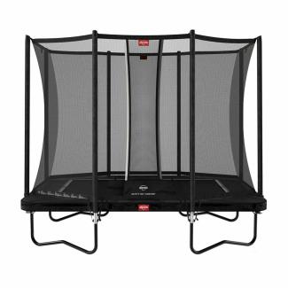 BERG Trampolin rechteckig 280 x 190 cm schwarz mit Sicherheitsnetz Comfort Ultim Favorit Regular