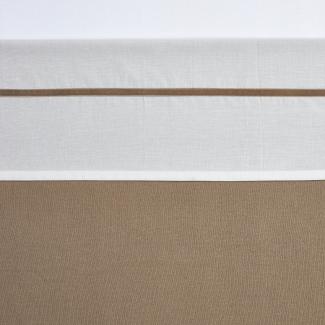 Meyco Bettlaken Weiß mit Paspel Taupe 100 x 150 cm Taupe