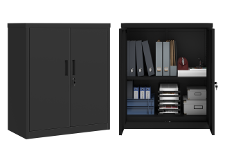 STEELSØN 'Regulus' Aktenschrank mit 1 Ablage, Metall, schwarz, 90x40x90 cm, abschließbar