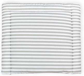 KraftKids Wickelauflage in dicke Streifen grau, Wickelunterlage 78x78 cm (BxT), Wickelkissen