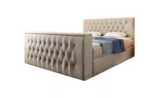 Boxspringbett Velano mit TV Lift und Stauraum, Beige H3, 180x200cm