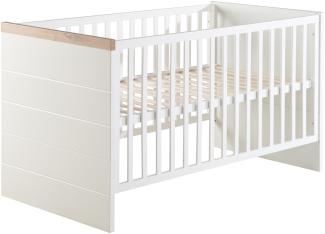 Roba 'Nele' Kombi-Kinderbett, 70x140 cm, weiß/artisan eiche, 3-fach höhenverstellbar, Schlupfsprossen, umbaubar