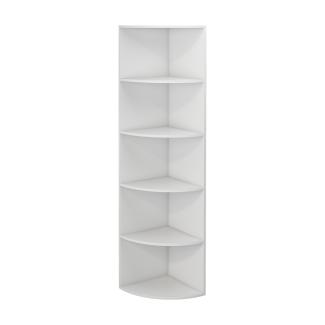 Oskar-Store Eckregal Fabienne, 180x40cm, Weiß, stehendes Bücherregal mit 5 Fächern