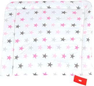 BABYLUX Wickeltischauflage Wickelauflage Baby Wickeltisch 50x70 70x70 80x70 (70 x 70 cm, 93 - Sterne Rosa Grau)