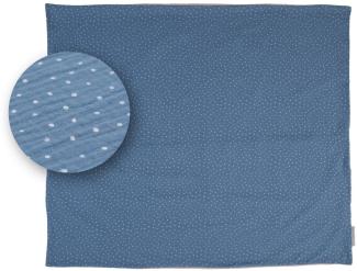 ULLENBOOM ® Wickelauflagenbezug 75x85 cm Musselin Blau (Made in EU) - abnehmbarer Bezug für Wickelauflage 85x75, Baby Überzug für Wickelunterlage, aus 100% Baumwolle, Wickelbezug für Wickeltisch