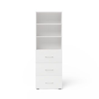 Bellamio 'Apol' Regal mit 3 Schubladen und 3 Ablagefächern, weiß, 176 x 60 x 34,5 cm