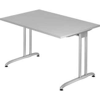 'BS12' Schreibtisch mit C-Gestell, grau, 120 x 80 x 72 cm