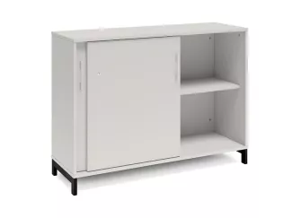 Büroschrank DNA 1200x890 mm Hellgrau/Schwarz Schiebetür 2A4