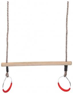 trapez mit Ringen Holz 58 cm hellbraun