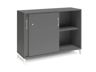 Büroschrank DNA 1200x890 mm Anthrazit/Weiß Schiebetür 2A4