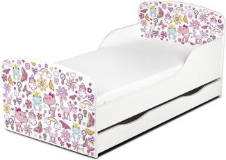 Leomark 'Prinzessin Träume' Kinderbett 140x70 mit Schublade und Matratze weiß