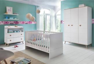 Wimex Babyzimmer Set Billund, (B/H/T) 202 x 146 x 292 cm, alpinweiß / absätze eiche sägerau nachbildung