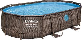 Bestway Power Steel 56946 10949 l Gerahmter Pool Erwachsener & Kind Leiter Braun 64 7 kg