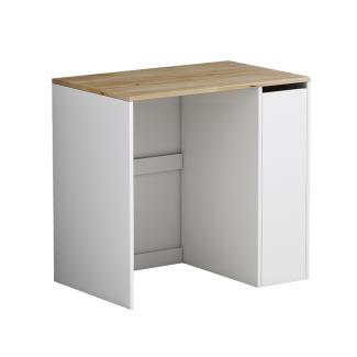 Oskar-Store Waschmaschinenschrank Viktor 93,5 x 60 cm, Eiche Weiß, Badschrank