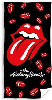 strandtuch Rolling Stones 140 x 70 cm Baumwolle schwarz