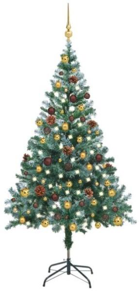 vidaXL Weihnachtsbaum mit Schnee LEDs Kugeln & Zapfen 150 cm