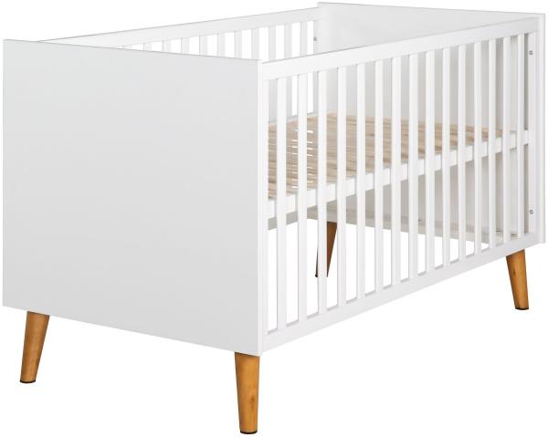 Roba 'Mick' Kombi-Kinderbett weiß, 70x140 cm, mitwachsend, 3 Schlupfsprossen, höhenverstellbar
