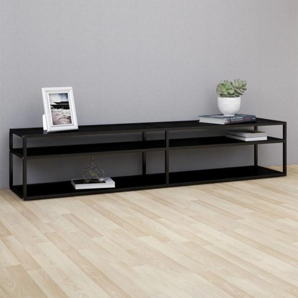 TV-Schrank Schwarz 200x40x40,5 cm Hartglas