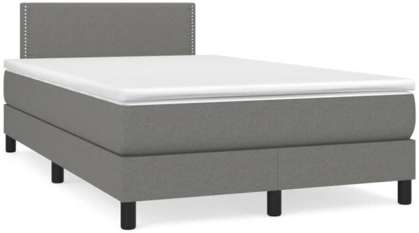 vidaXL Boxspringbett mit Matratze & LED Dunkelgrau 120x190 cm Stoff