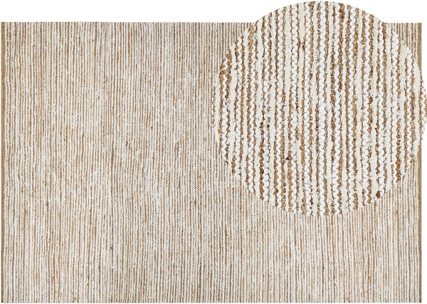 Teppich Baumwolle beige weiß 200 x 300 cm BARKHAN