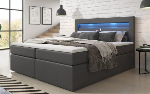 Luxusbetten24 Boxspringbett Repos, mit LED und USB Bild 2