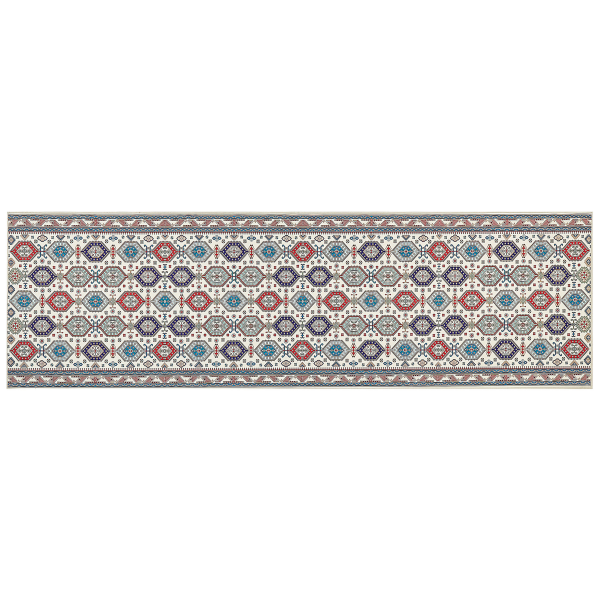 Teppich mehrfarbig 60 x 200 cm orientalisches Muster Kurzflor HACILAR